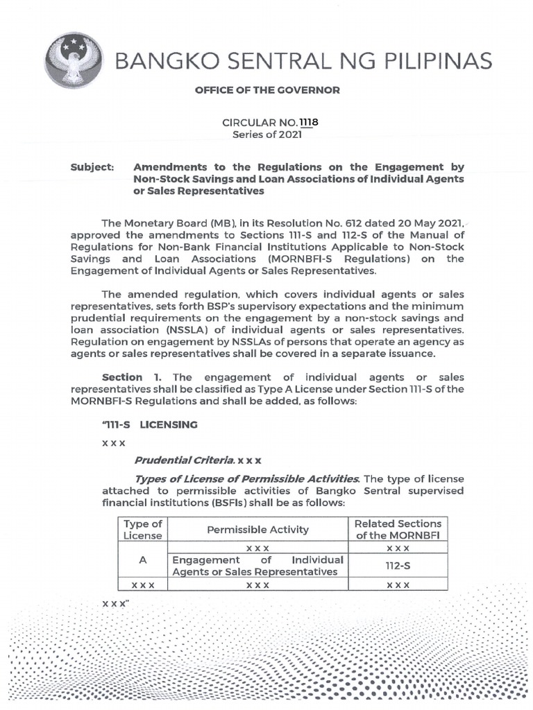 BSP Circular 1218 Overview | PDF