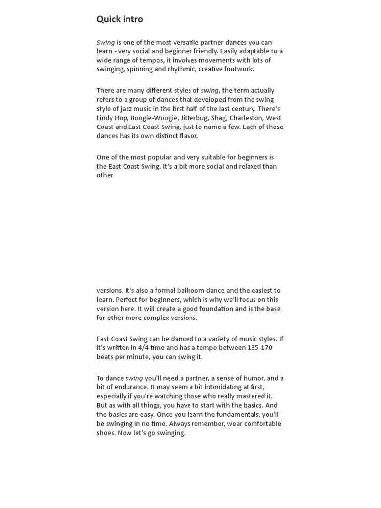 Literature of Swing PDF