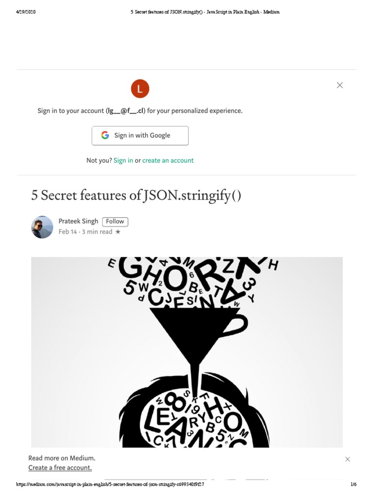 5 Secret Features of JSON - Stringify - JavaScript in Plain English ...