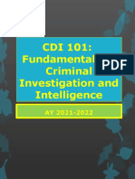 CDI 101: Fundamentals of Criminal Investigation and Intelligence