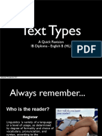 Text Types IB Eng B