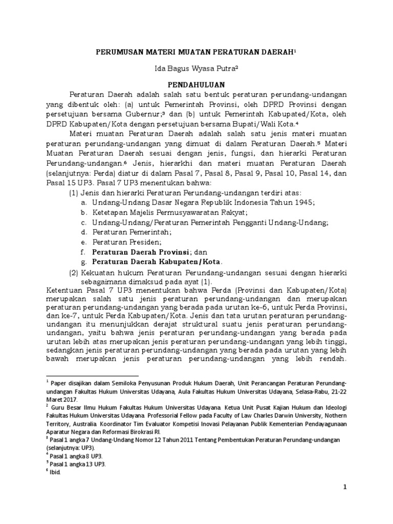 Perumusan Materi Peraturan Daerah | PDF | Hukum