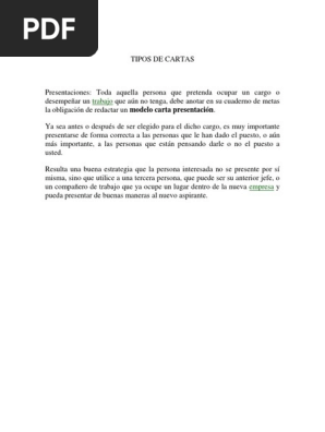 Tipos De Cartas Pdf Derecho Laboral Madrid