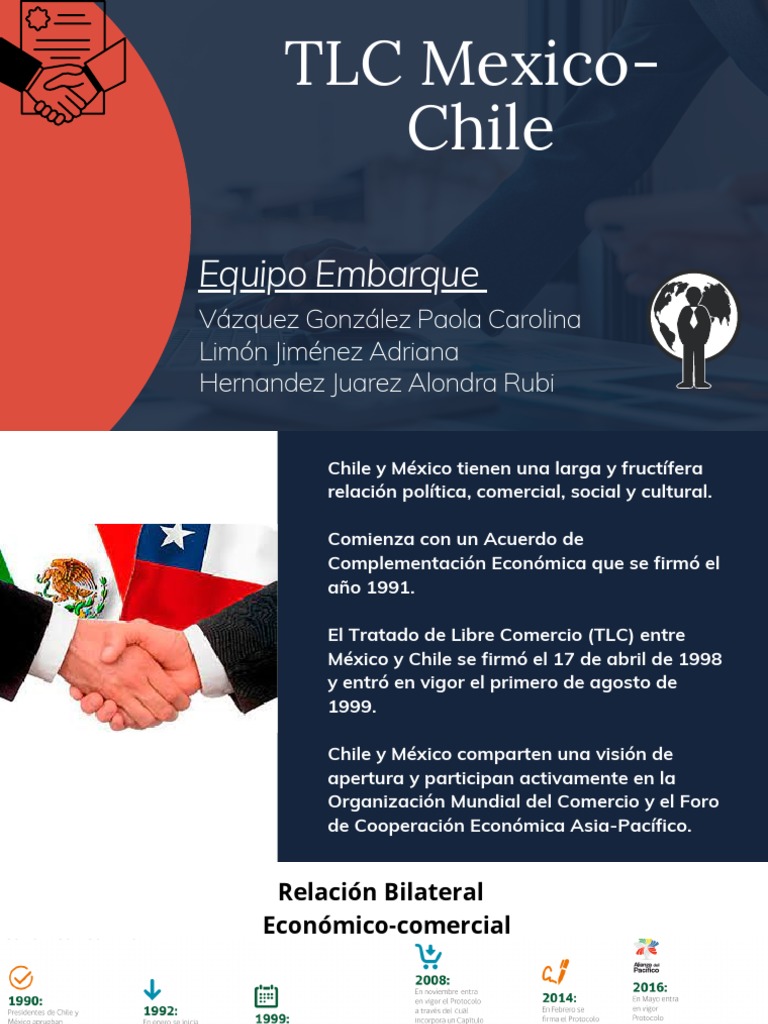 TLC Mexico Chile PDF Tratado de Libre Comercio Norteamericano Chile
