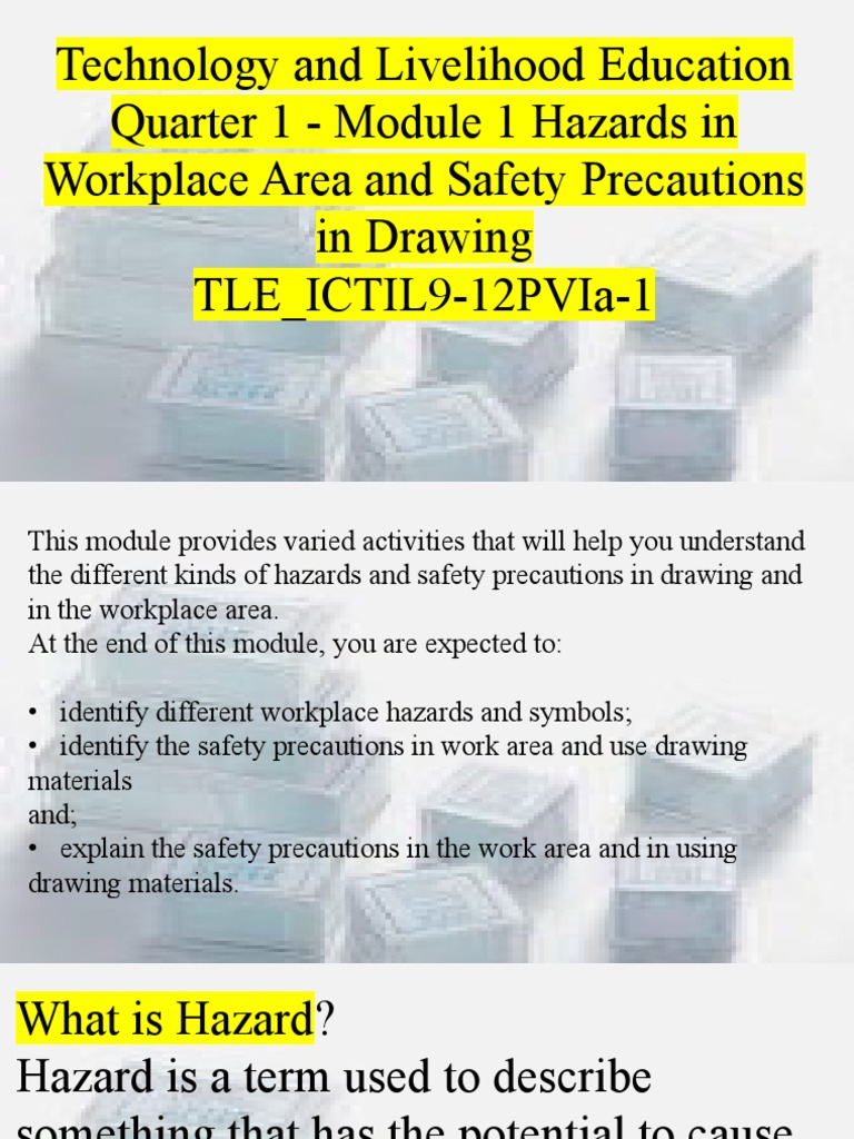 Identifying Workplace Hazards and Safety Precautions in Drawing PDF