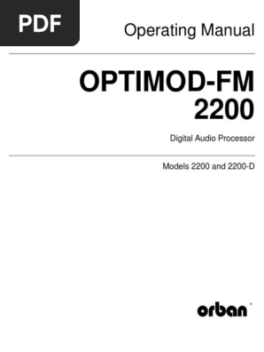 Orban - OPTIMOD FM 2200 | PDF | Home & Garden | Technology