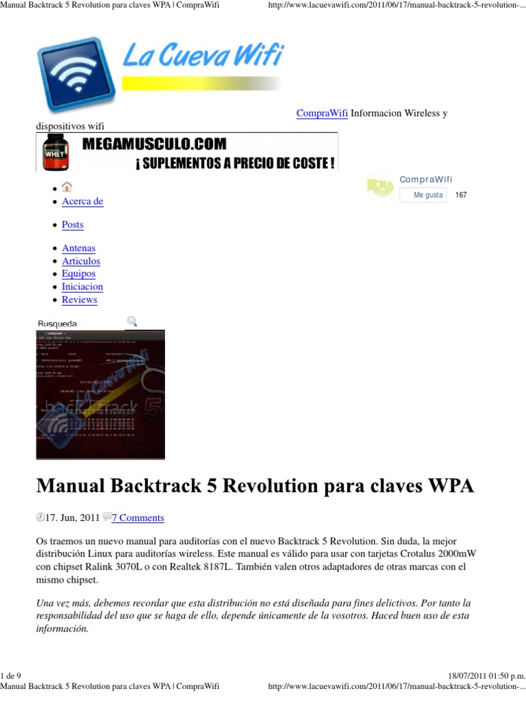 Manual Backtrack 5 | PDF | Wifi | Punto de acceso inalámbrico