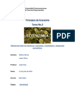 Diferencia Entre Los Términos Economía, Crecimiento y Desarrollo Económico Bielka Lopez