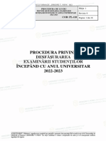 PL-118 - Procedura Privind Desfășurarea Examinării Studenților Începând Cu Anul Universitar 2022-2023