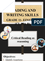 Critical Reading and Thinking Strategies