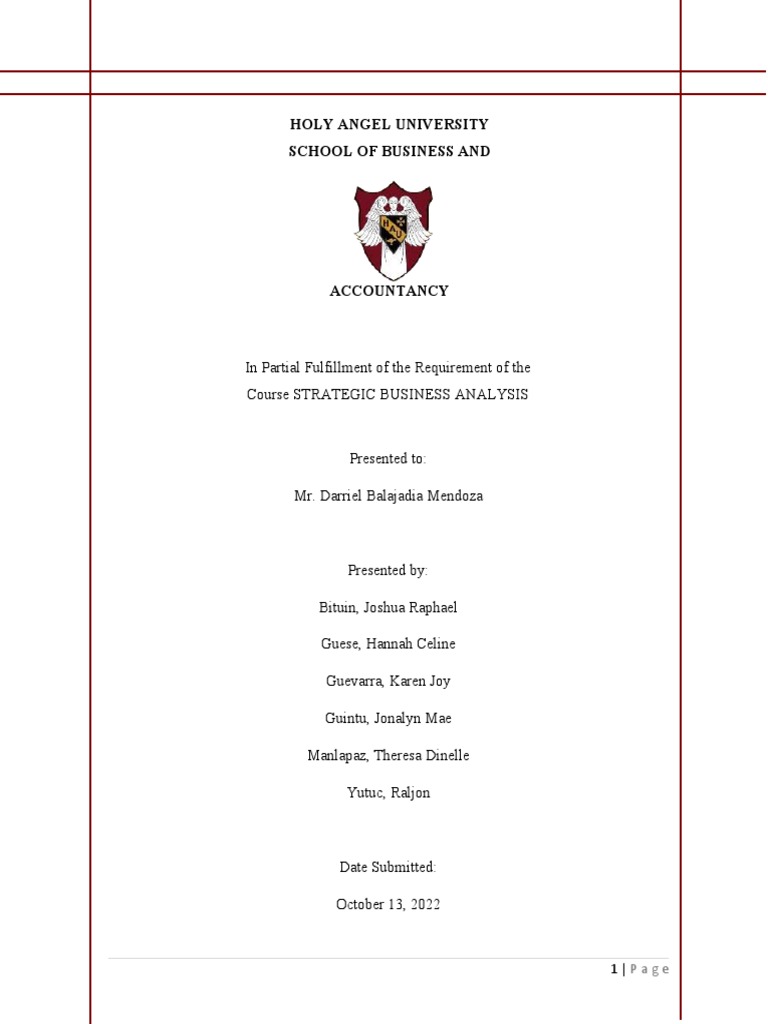 Business Analysis Paper Group 3 PDF Brand Revenue