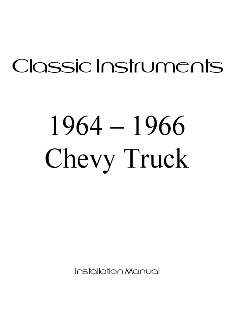1964-1966 Chevy Truck Installation Manual Revision 032620 | PDF