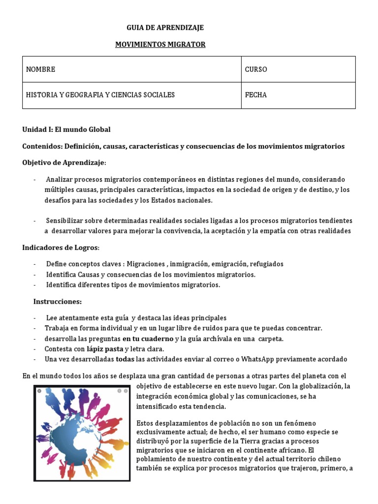 Actividades Didácticas sobre Migración | PDF | Migración humana ...