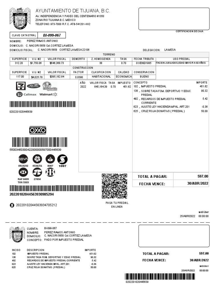 Recibo Predial | PDF