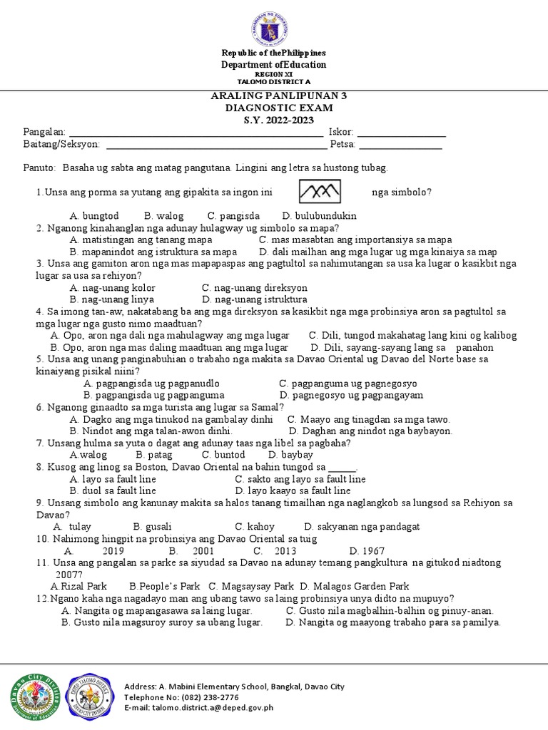 AP3-Diagnostic Test | PDF