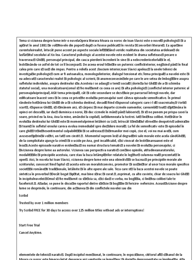 Simetria Incipit Final Moara Cu Noroc Moara Cu Noroc | PDF