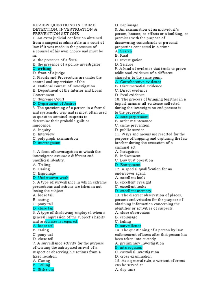 Review Questions Cdi PDF