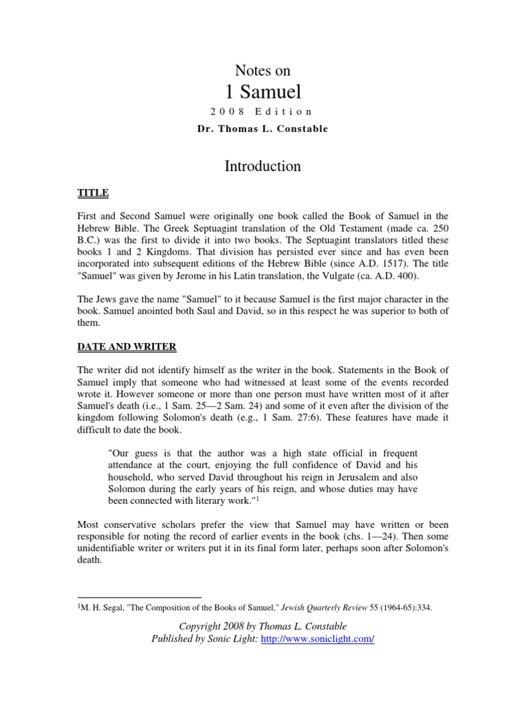 1 Samuel DTS | PDF | Books Of Samuel | Samuel