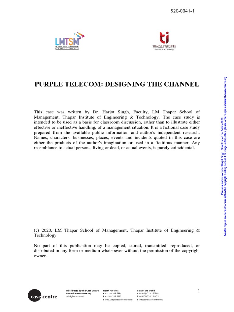 Case Study Purple Telecom Pdf