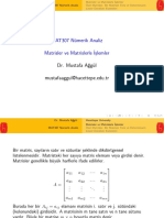 Matrisler Ve Matrislerle İşlemler