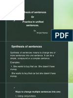 Synthesis of Sentences or Practice in Unified Sentences.: Sir, Amjad Nawaz