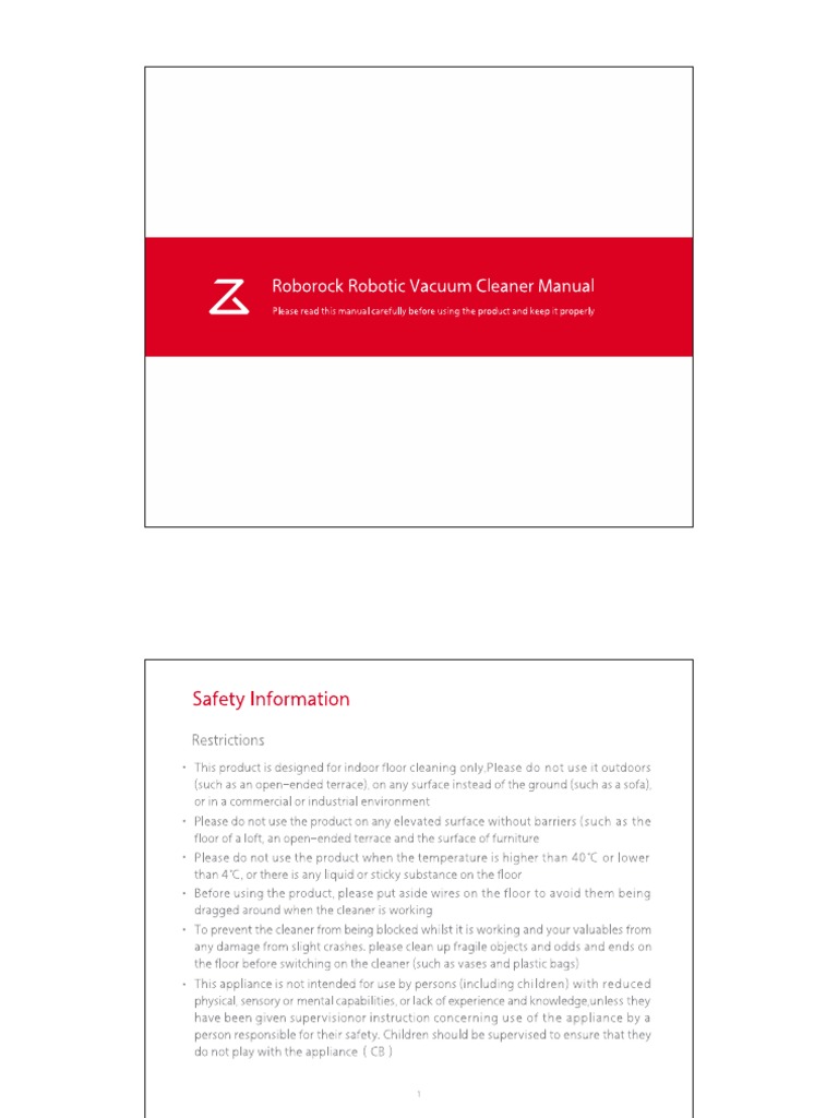 Roborock S5 User Manual PDF
