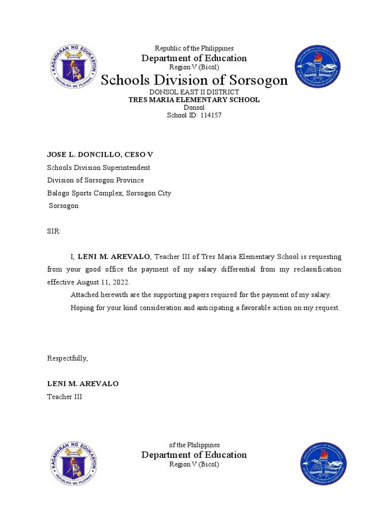 Request for Salary Differential Payment | PDF