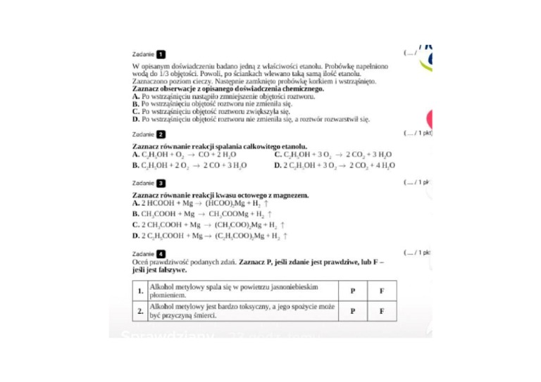 ćwiczenia Chemia Klasa 8 Odpowiedzi Chemia | PDF