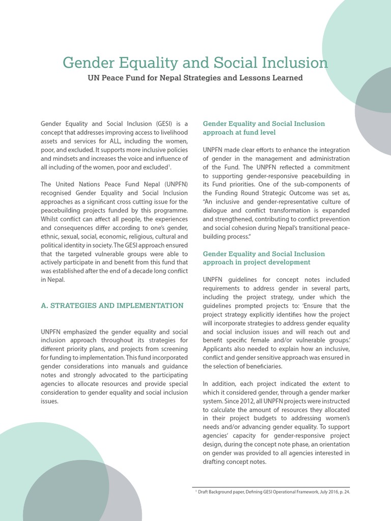 GESI Strategies in Nepal's Peace Fund | PDF