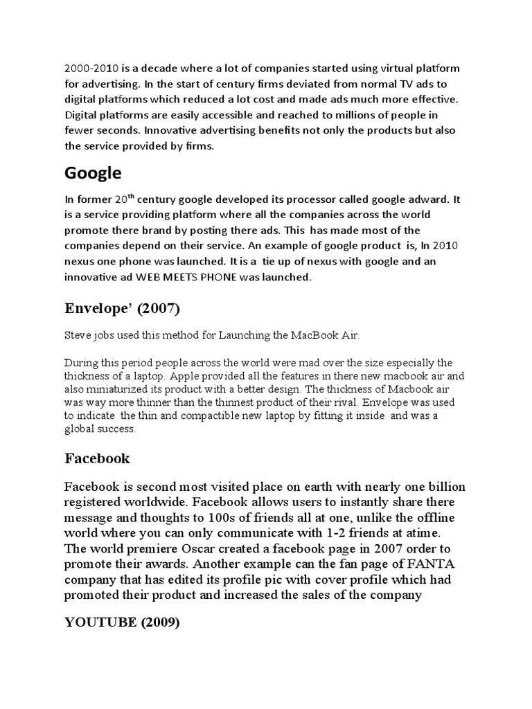 Digital Advertising Evolution 2000-2010 | PDF