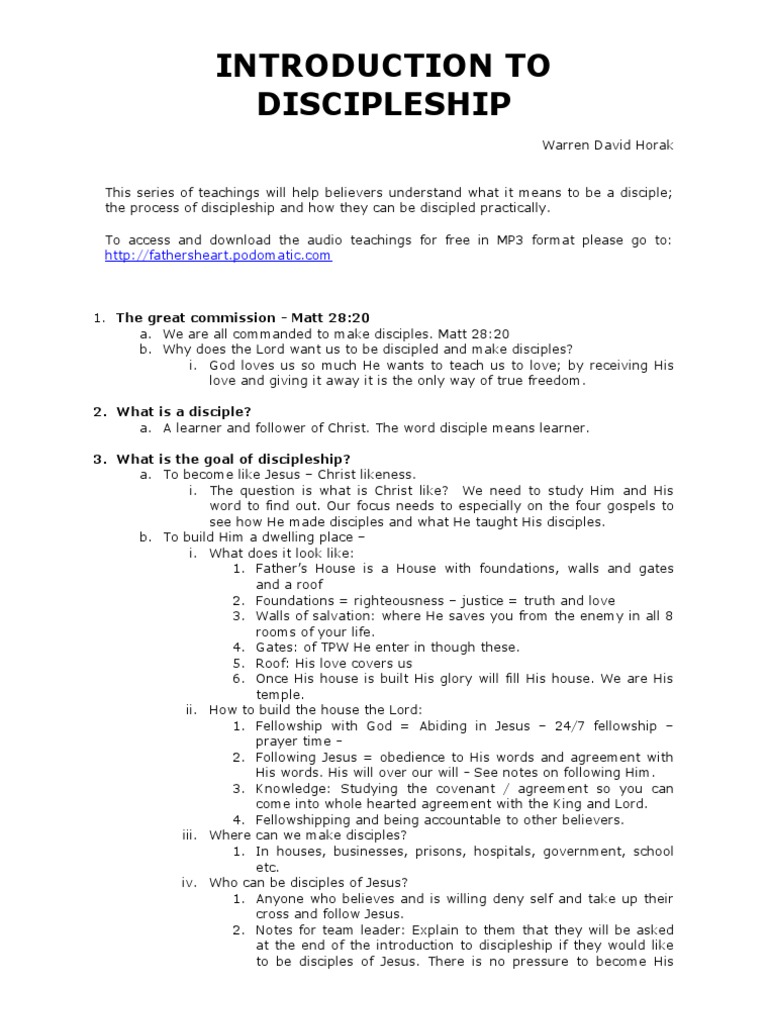 Introduction to Discipleship Guide | PDF | Disciple (Christianity) | Jesus