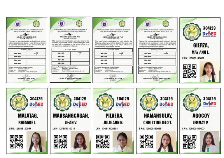 Student Identification Cards 2023 | PDF