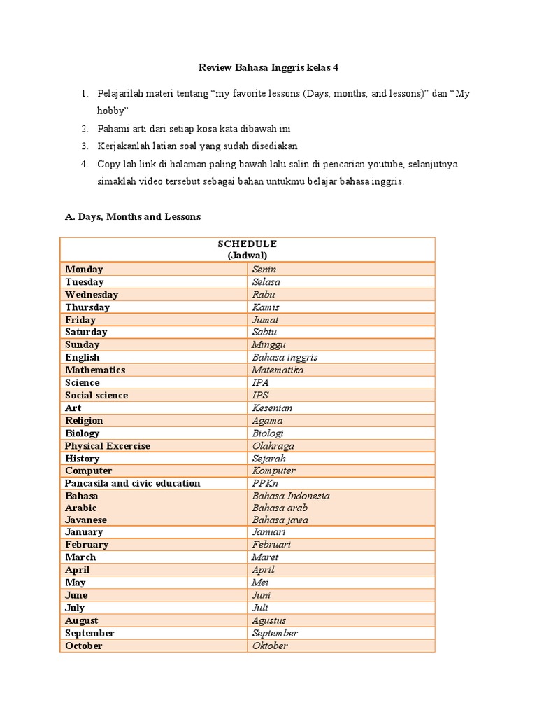 English Grade 4 Review Pdf