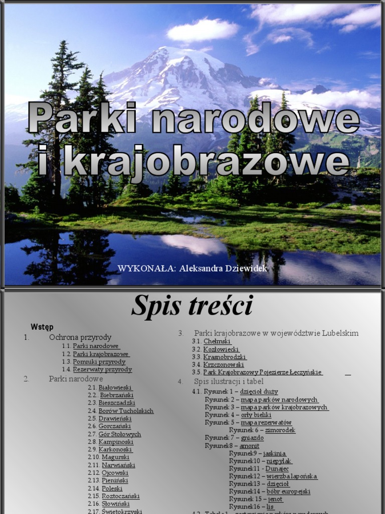 Parki Narodowe Test Klasa 5 Parki Narodowe I Krajobrazowe | PDF