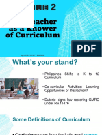 Module 2 (p1) - The Teacher As A Knower of Curriculum