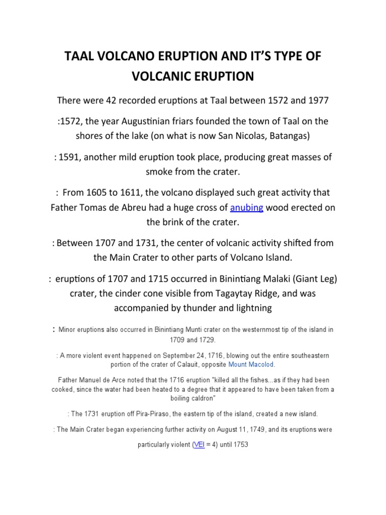 Taal Volcano Eruption and It PDF