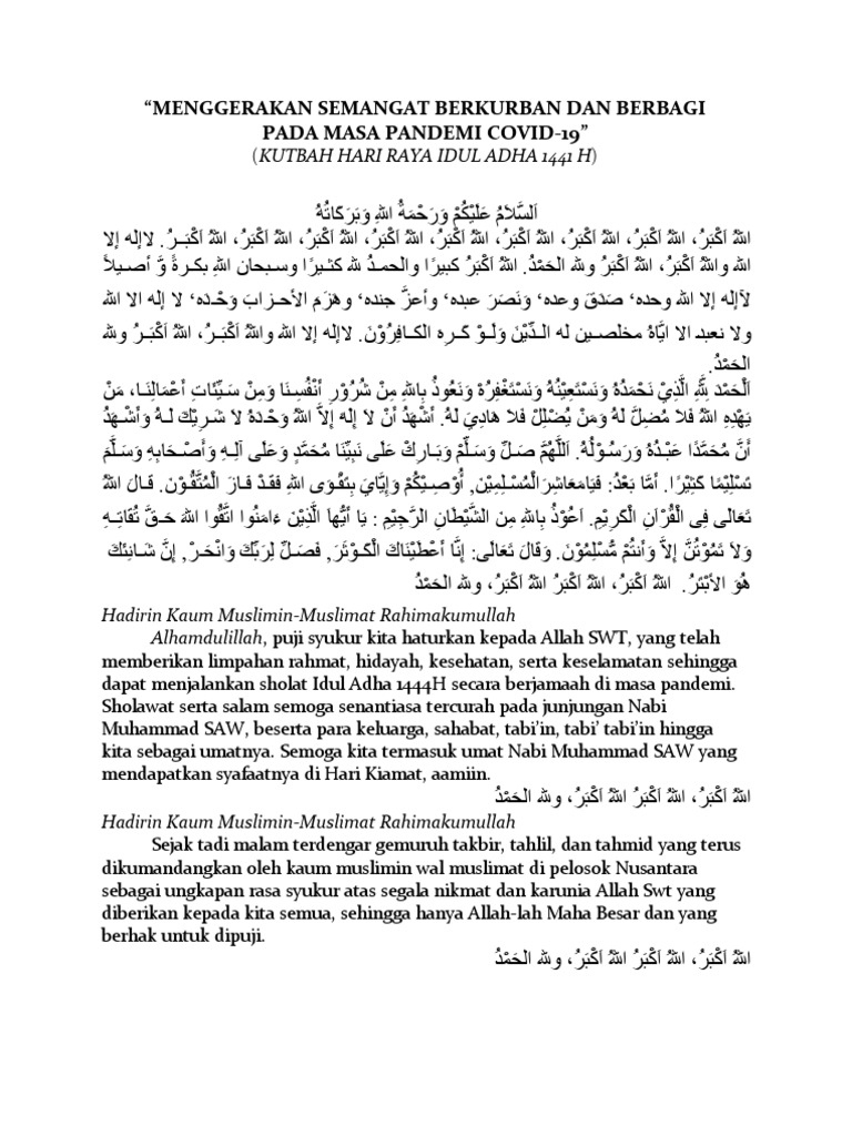 Khutbah Idul Adha PDF