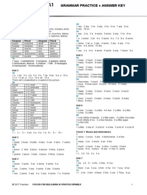 18 Focus A1 Grammar Practice Answer Key | PDF