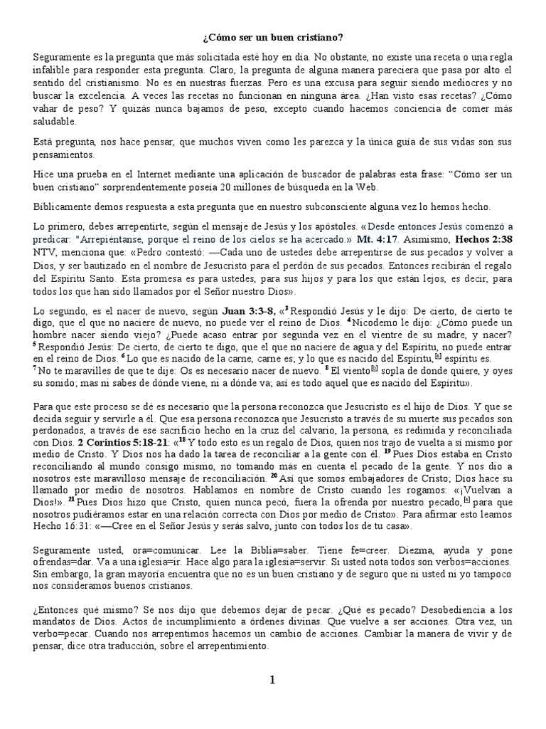 Claves para ser un buen cristiano | PDF