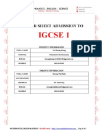 Answer Sheet - Igcse 1