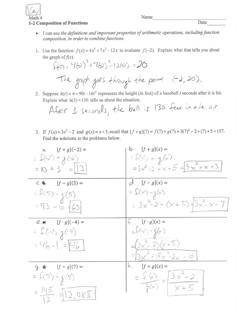 1 Composition of Functions | PDF