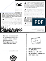 1995 - Carta Da Terra - Herbet de Souza - Betinho - Campanha Nacional Pela Reforma Agrária - Ação Cidadania Contra A Miséria e Pela Vida