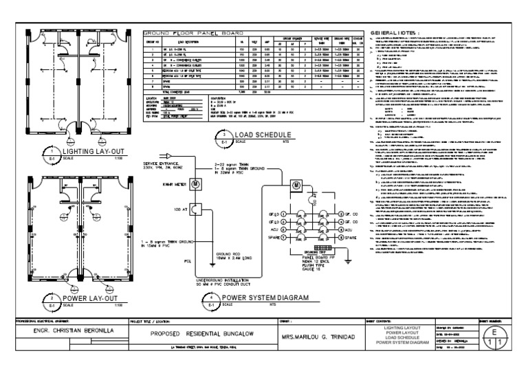 Load Schedule General Notes PDF Electrical Wiring Power Engineering