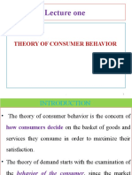 Lecture One, Theory of Consumer Behaviour (TCB)