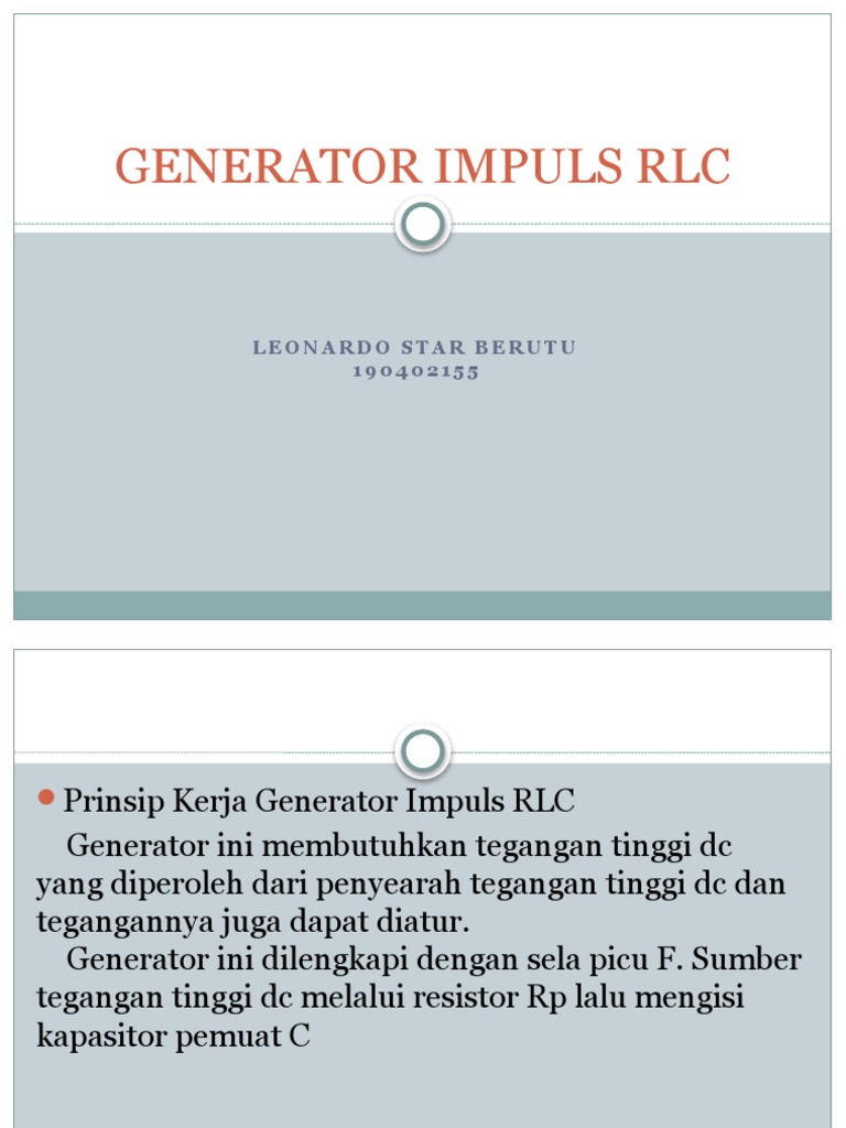 GENERATOR IMPULS RLC - 190402155 - Leonardo Star Berutu | PDF | Metode ...