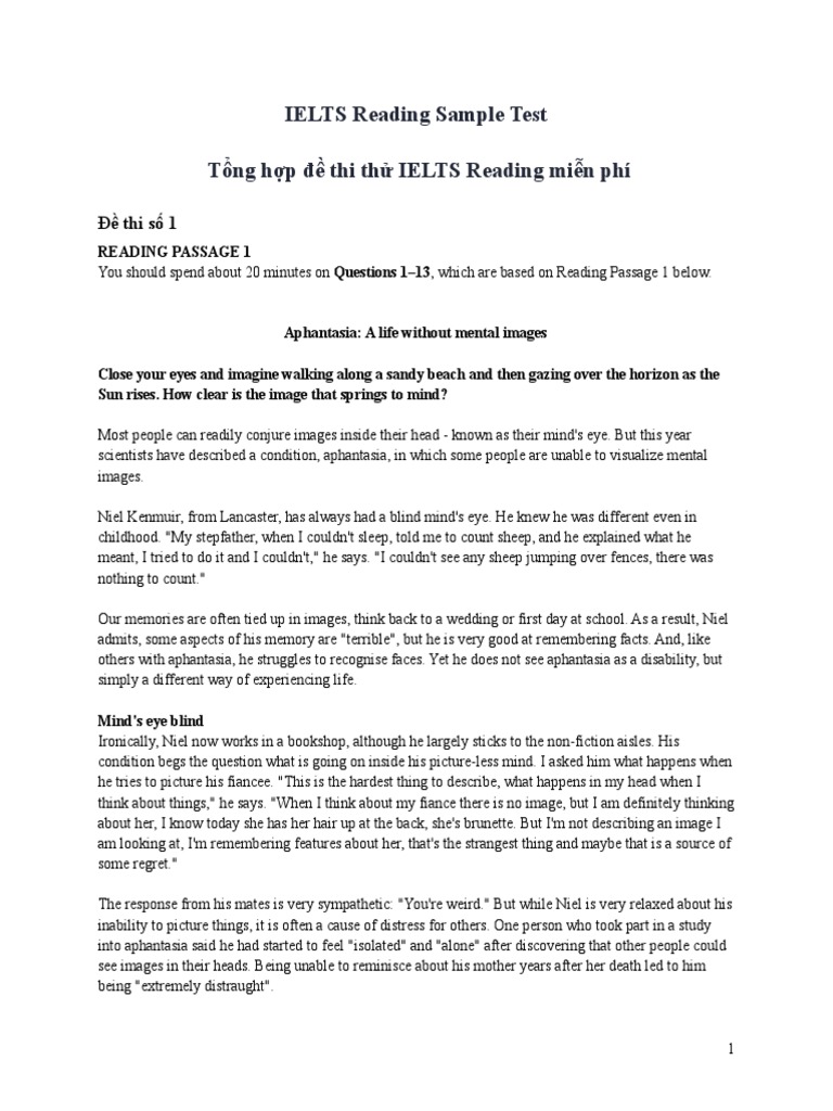 Ielts Reading Sample Test With Answers For General Training