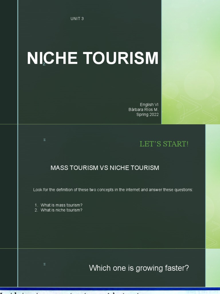 Class 25 niche tourism and special requests pdf tourism