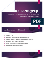 Aplicarea metodei Focus-grup