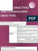 Business and Stakeholders' Objectives 2022-2023