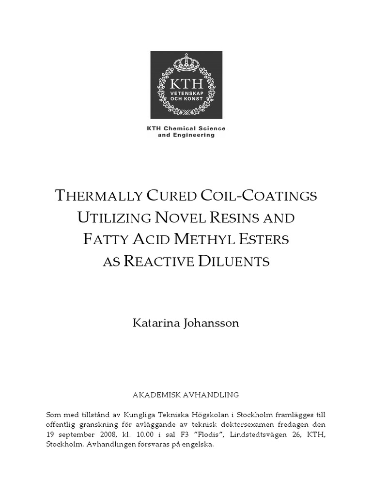 Thermally Cured Coil Coatings | PDF | Paint | Radical (Chemistry)